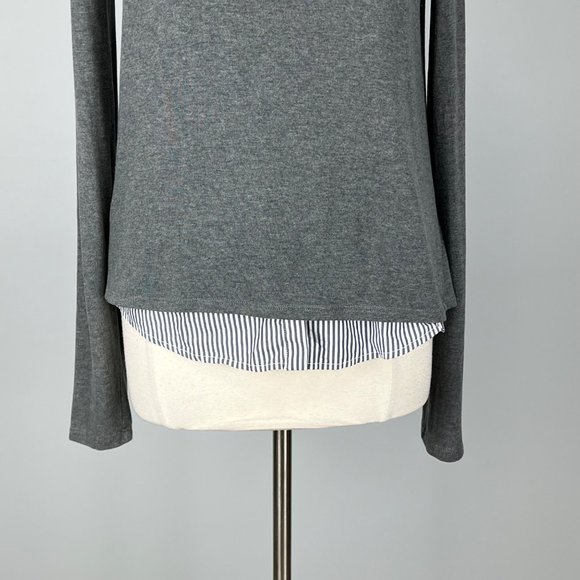 Bailey 44 Womens Manchester Gray Crew Neck Sweater Shirttail Hem size Large - Picture 7 of 16